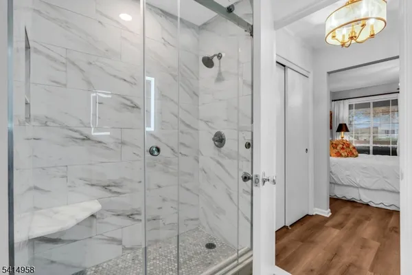 a bathroom with a shower
