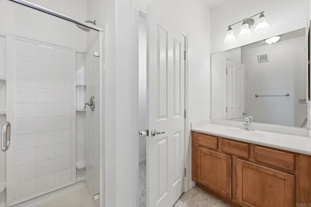 an aerial view of a building with outdoor space