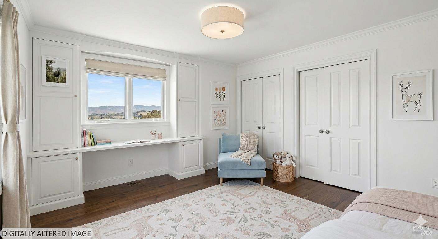10 Lockton Lane Novato, CA 94945 - Photo 43 of 68 Virtually staged girl’s bedroom concept with a study area, creating a sweet and functional space for a younger child.