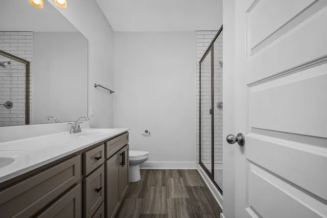 a bathroom with a shower