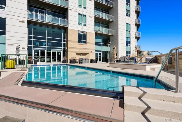 a view of a building from a balcony
