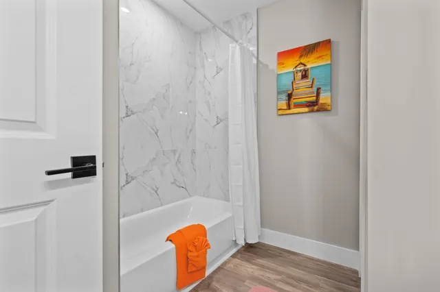 a bathroom with a shower