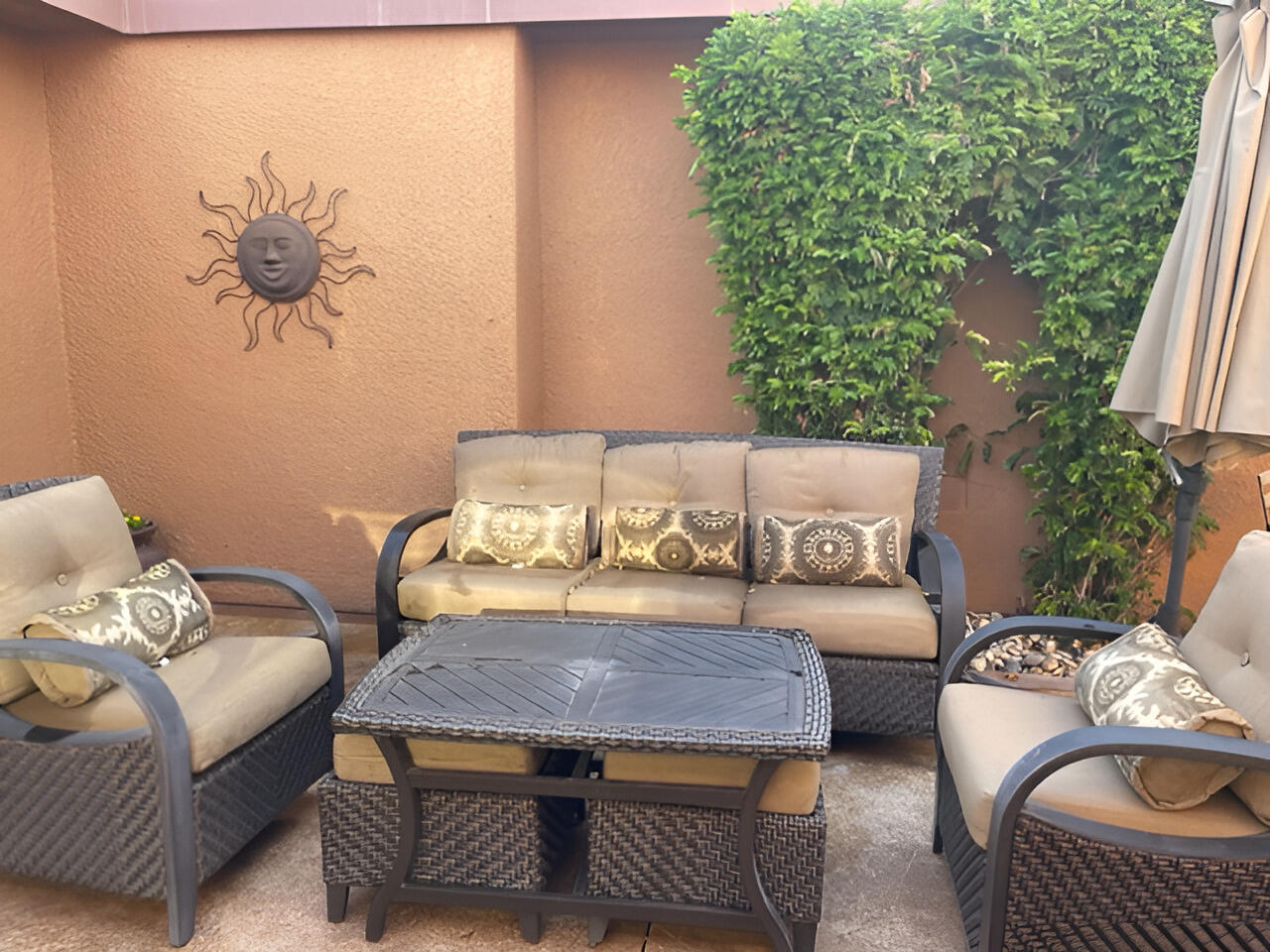 11 Palma Drive Rancho Mirage, CA 92270 - Photo 2 of 44 a outdoor living space with furniture and a potted plant