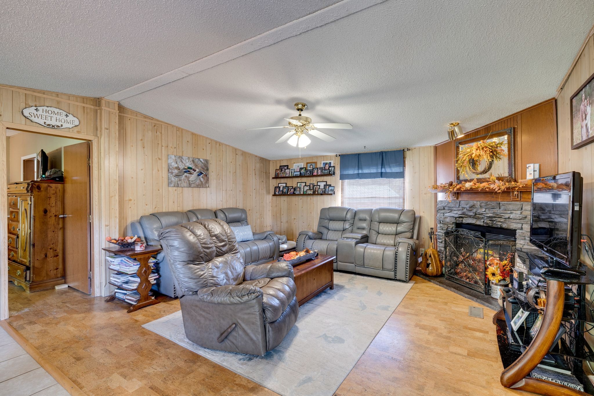 254 Borum Road Watertown, TN 37184 - Photo 9 of 51 a living room with furniture a fireplace and a flat screen tv