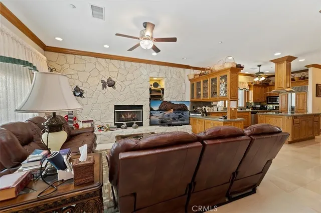 a spacious bathroom with a double vanity sink and a mirror