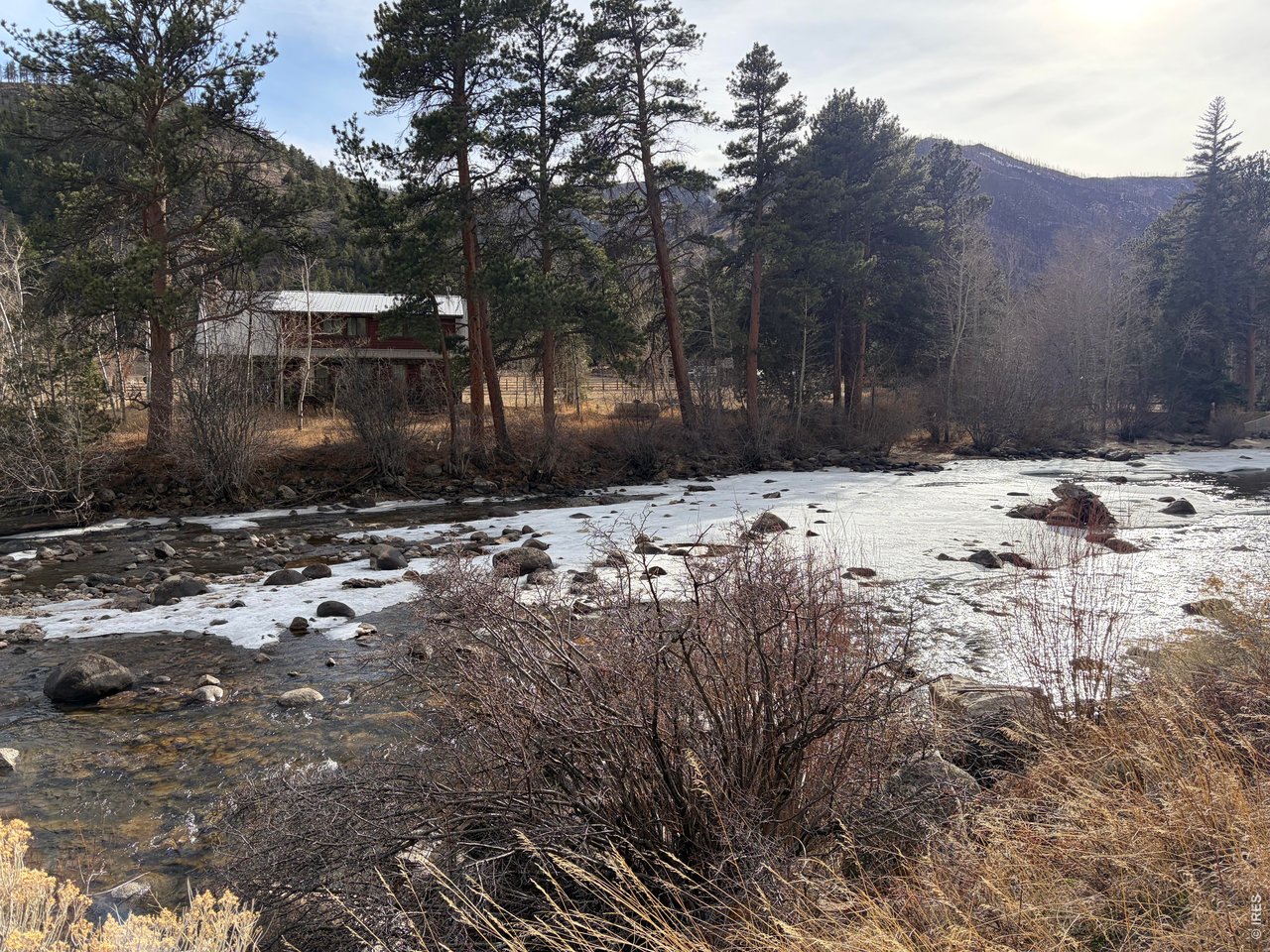 32370 Poudre Canyon Road Bellvue, CO 80512 - Photo 7 of 30 a view of a yard covered in snow