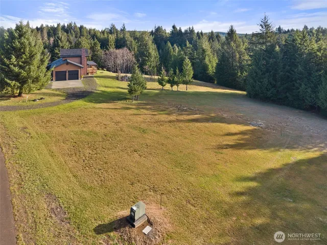 a view of a house with a yard and a large tree