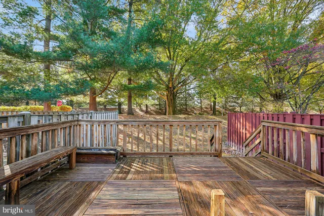 a view of a wooden deck