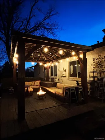a view of outdoor space with seating area