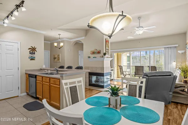 a view of a park with slide