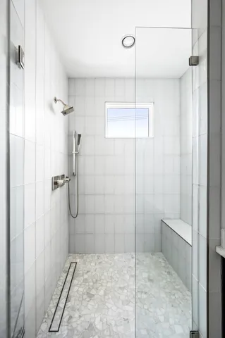 a bathroom with a shower