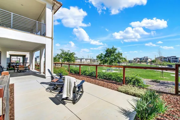 a view of a lake with a city