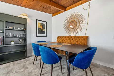 a view of table and chair in a room
