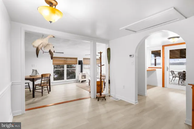 a view of a room with rack on the wall