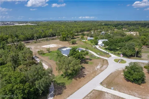 a view of a city with lush green forest