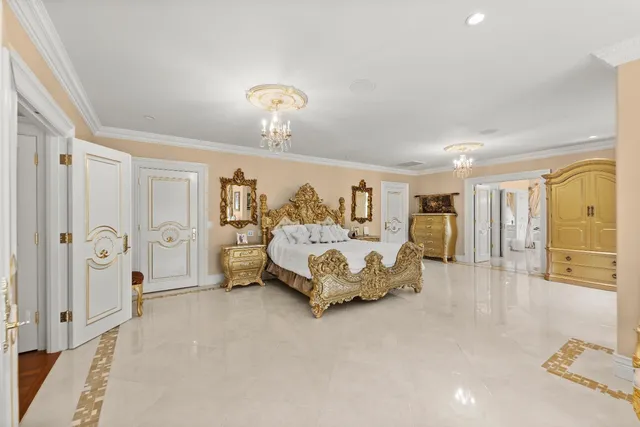 an aerial view of a house with garden space and street view