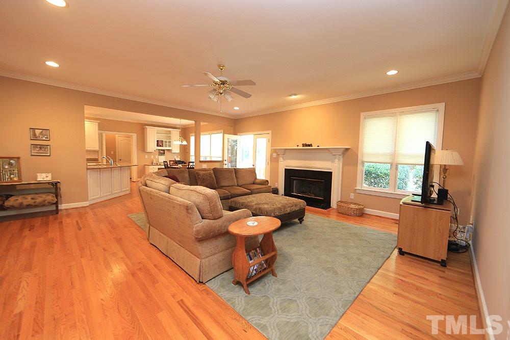 5800 Valley Mist Court Raleigh, NC 27613 - Photo 11 of 30 Open to the other living spaces, recessed lighting and ceiling fan
