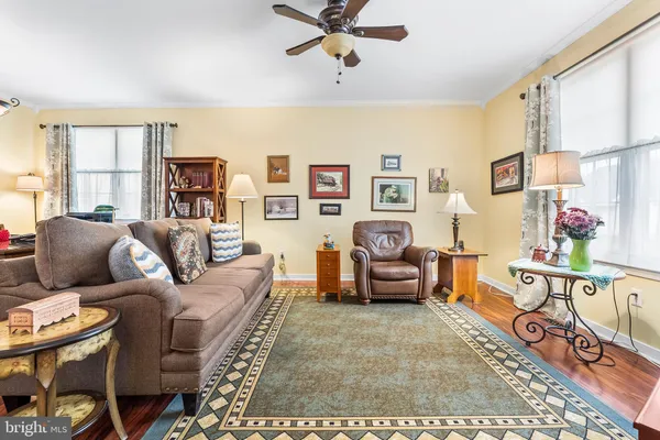 a living room with furniture