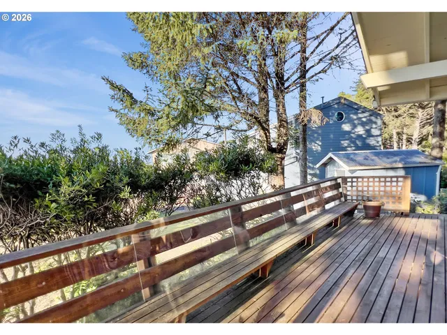 a view of balcony with furniture