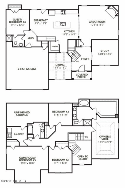 301 Echo Ridge Road, Unit LOT 53 Swansboro, NC 28584 - Photo 8 of 8 Barrett Floorplan