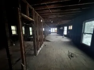 a view of a hallway with entryway