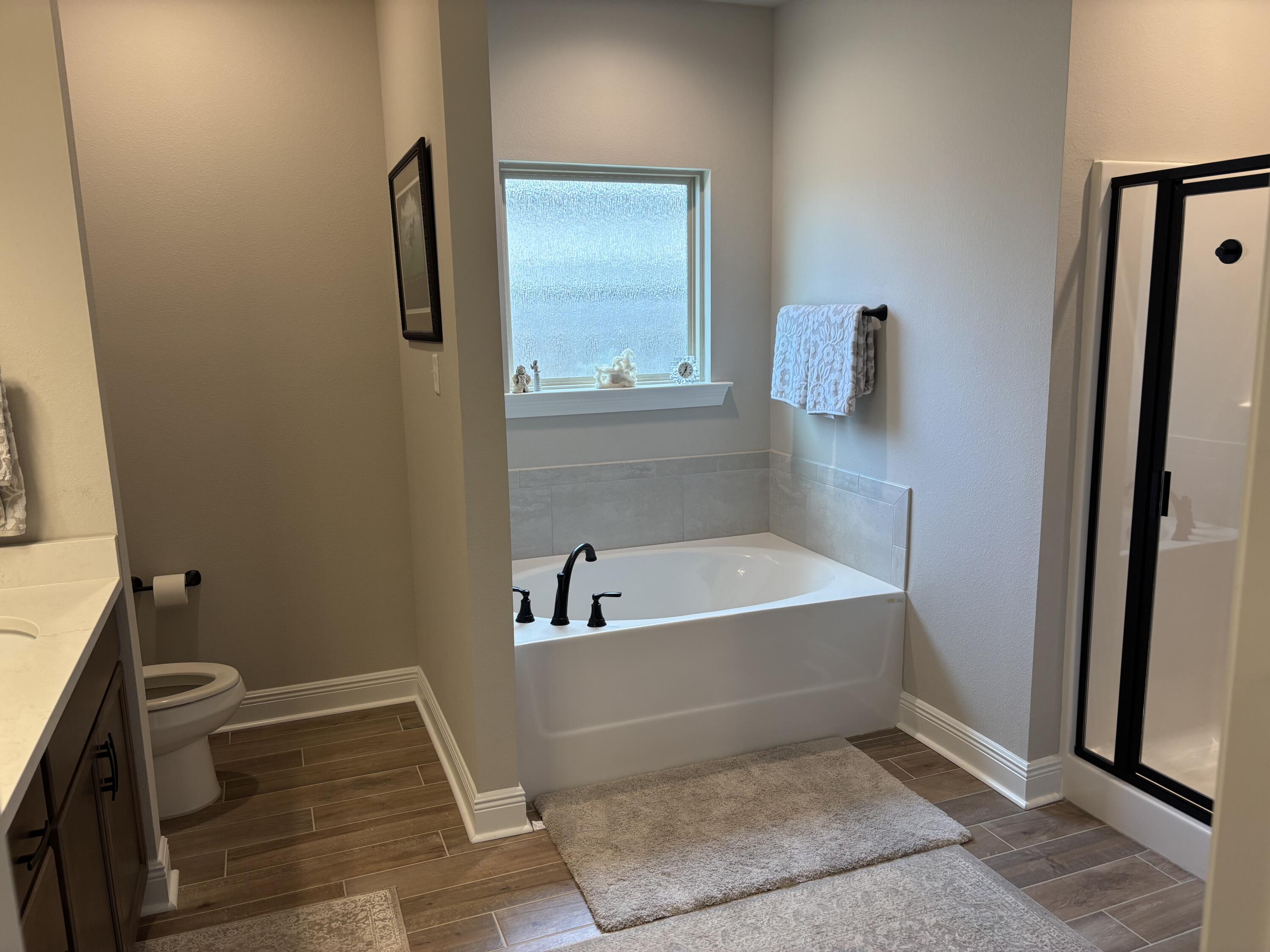 160 Hydrangea Boulevard Freeport, FL 32439 - Photo 6 of 6 a bathroom with a bathtub a toilet and a shower