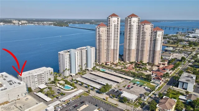 a view of city with tall buildings
