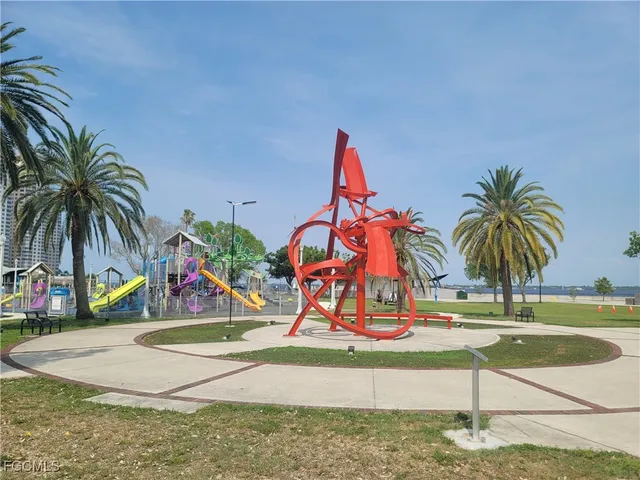 an ocean view with outdoor space