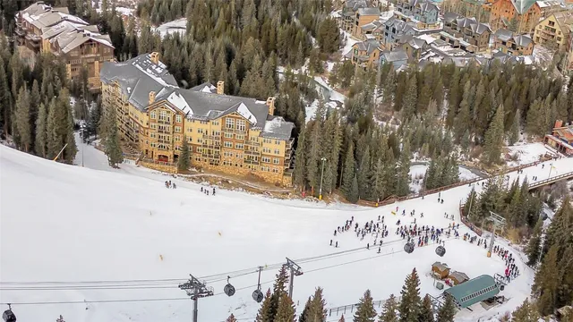 a view of building and snow