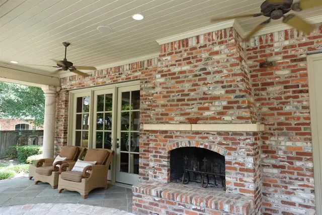 a backyard of a house with lots of green space