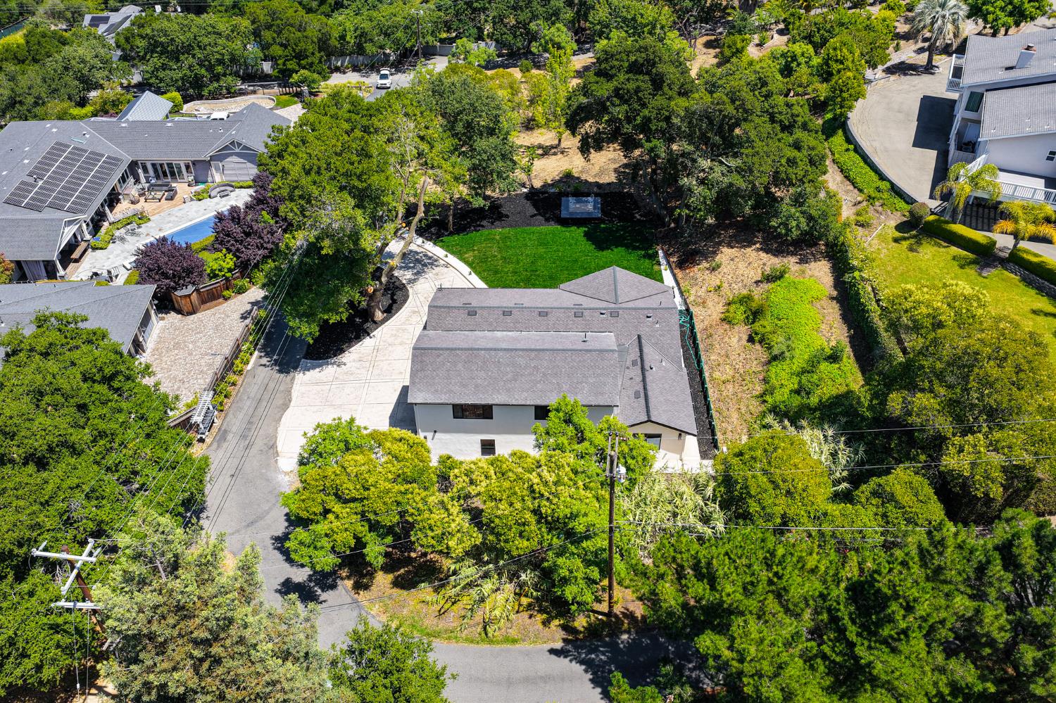 1543 Rancho View Drive Lafayette, CA 94549 - Photo 72 of 86 an aerial view of residential house with outdoor space and trees all around