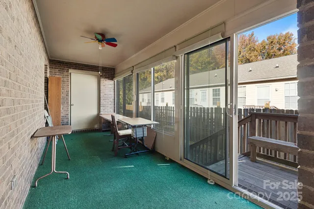 a living room with a large window
