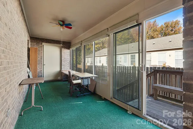 a living room with a large window