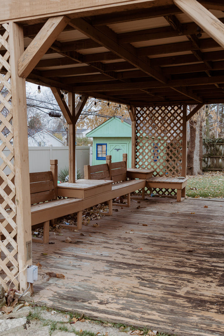 107 Arcadia Avenue Romeoville, IL 60446 - Photo 49 of 51 a backyard of a house with wooden floor outdoor seating yard and barbecue grill