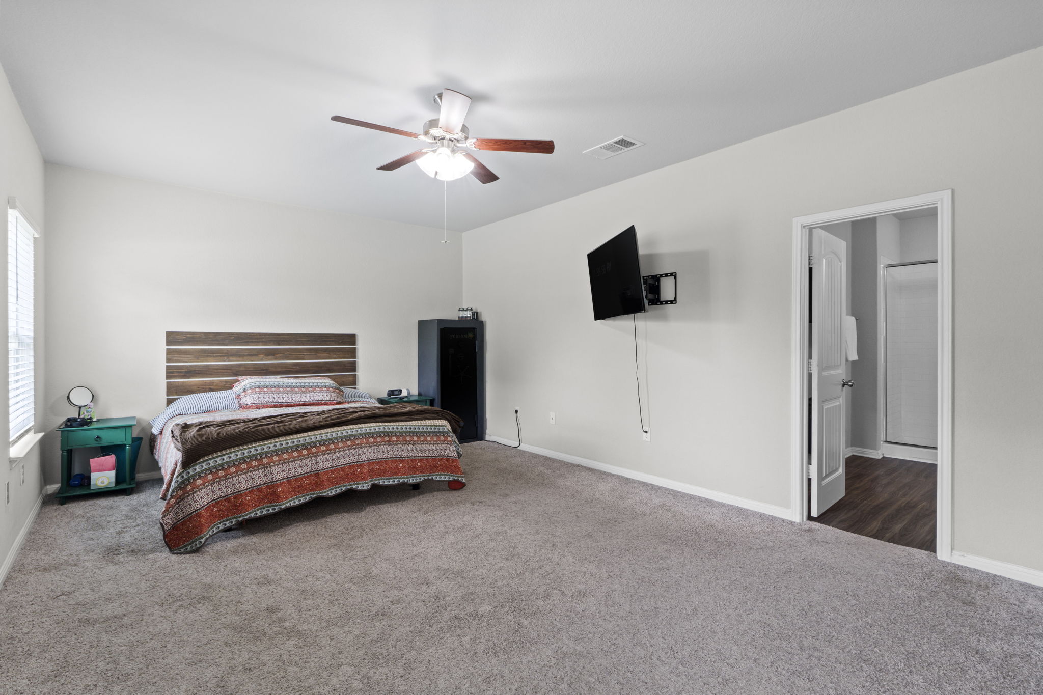 2417 Bridges Ranch Road Georgetown, TX 78628 - Photo 26 of 36 Bedroom with carpet flooring and ceiling fan