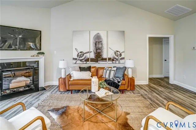 a living room with furniture