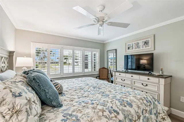 a bedroom with a bed and furniture