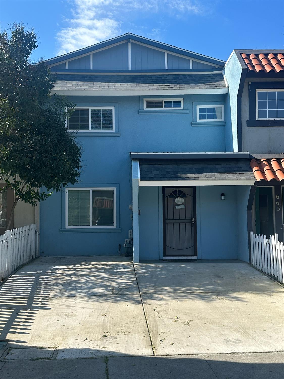 a front view of a house