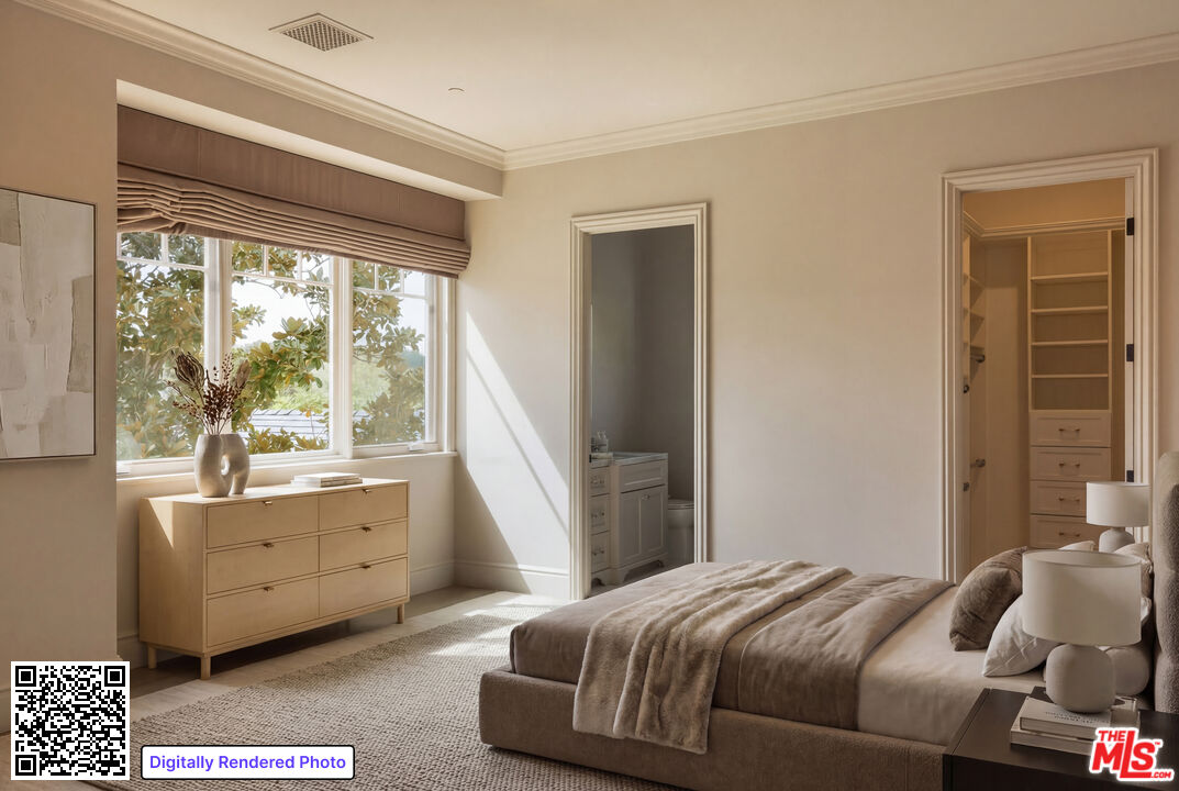 24155 Hidden Ridge Road Hidden Hills, CA 91302 - Photo 15 of 23 a bedroom with a bed and a window