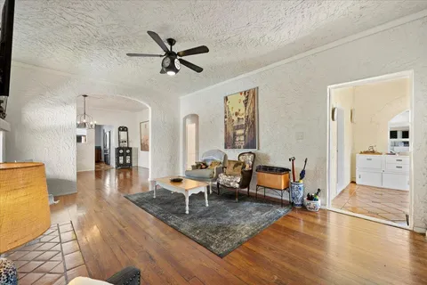 a living room with furniture