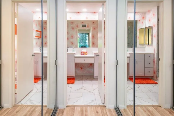 view of living room with wooden floor