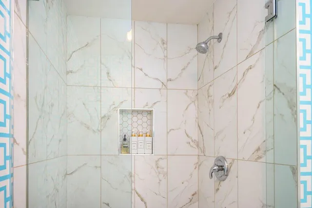 a view of outdoor space with garden and seating area