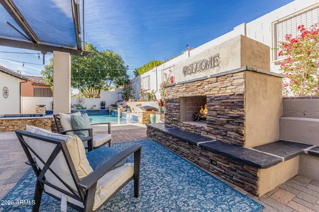 a view of an ocean and a mountain