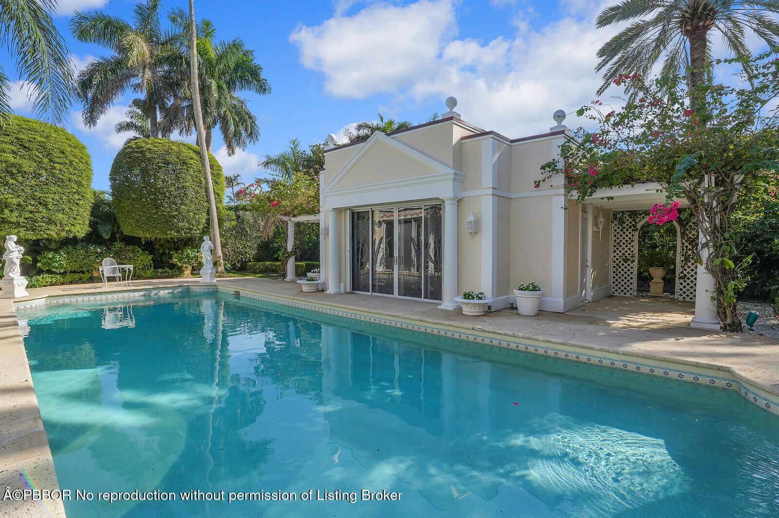 220 Wells Road Palm Beach, FL 33480 - Photo 28 of 30 a swimming pool with outdoor seating and yard