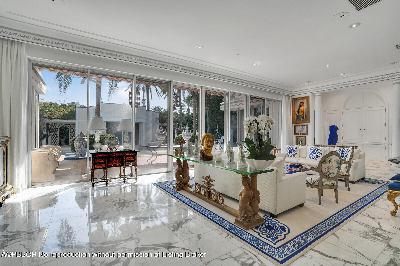 220 Wells Road Palm Beach, FL 33480 - Photo 7 of 30 a living room with furniture large window and a table