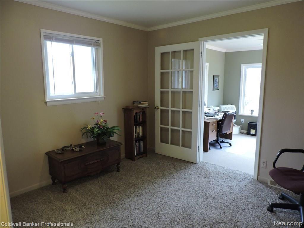 7000 Oakhill Road Clarkston, MI 48348 - Photo 29 of 47 Newly-carpeted sitting room opens to office/study.