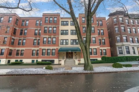 a front view of a building