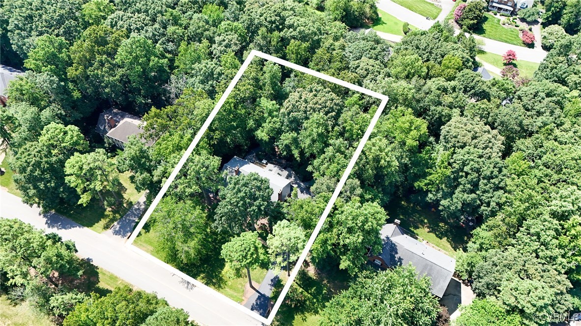 14471 West Salisbury Road Midlothian, VA 23113 - Photo 45 of 46 an aerial view of residential house with outdoor space and trees all around