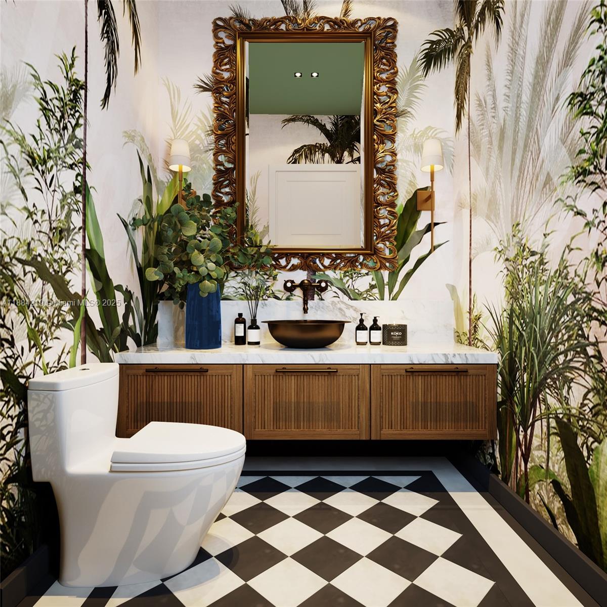 6460 Southwest 94th Street Pinecrest, FL 33156 - Photo 39 of 43 a bathroom with a sink and mirror with toilet