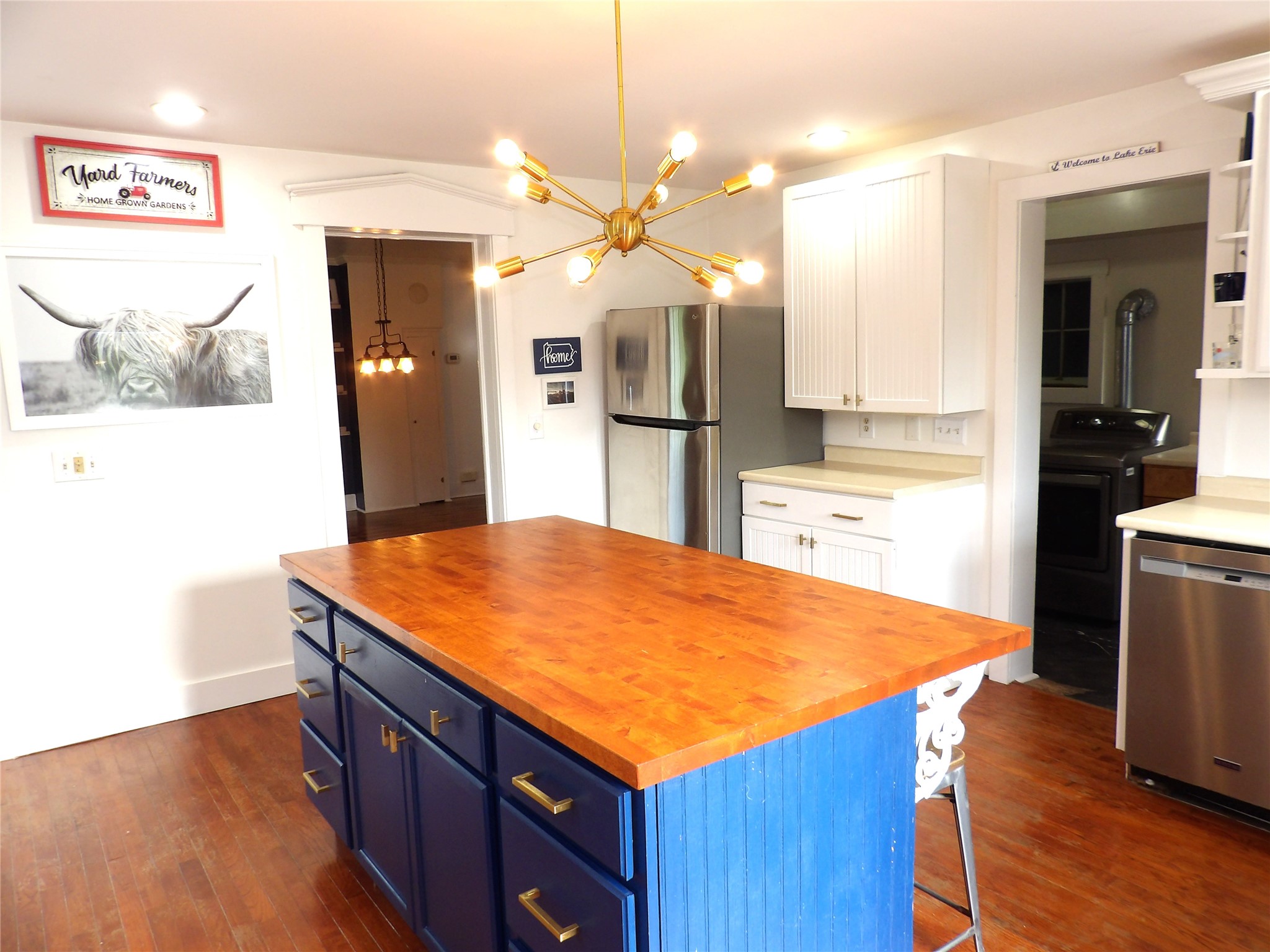 1345 Donation Road Erie, PA 16509 - Photo 14 of 47 Kitchen island with butcher block counter top and storage